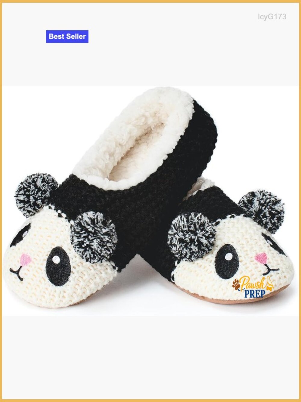 Cute Panda Slippers - Indoor Non-Slip Fuzzy Plush Slipper Socks